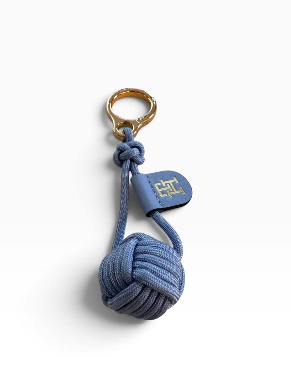 Tommy Hilfiger Blue Rope Knot Keychain Bag Charm Gold Hardware